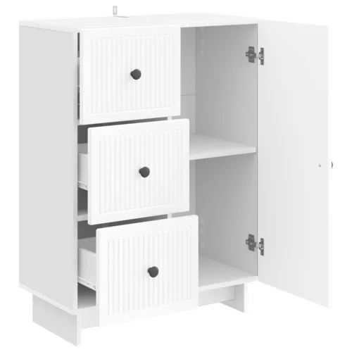  Széf fiókkal Magasfényű Fehér 66 x 34,5 x 90 cm Szerelt Fa