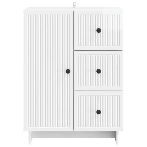  Széf fiókkal Magasfényű Fehér 66 x 34,5 x 90 cm Szerelt Fa