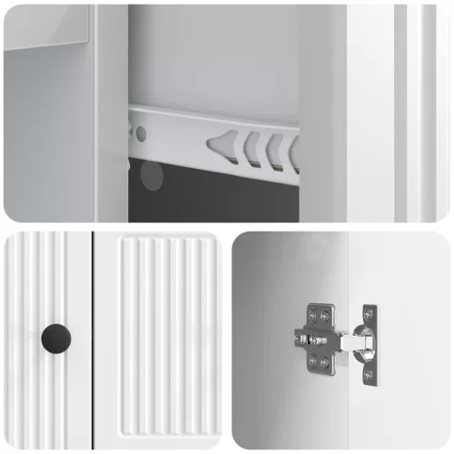  Széf fiókkal Magasfényű Fehér 66 x 34,5 x 90 cm Szerelt Fa