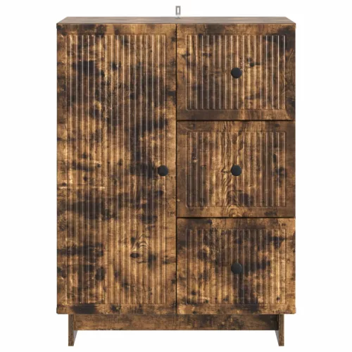  Széf fiókkal Füstös Tölgy 66 x 34,5 x 90 cm Szerelt Fa