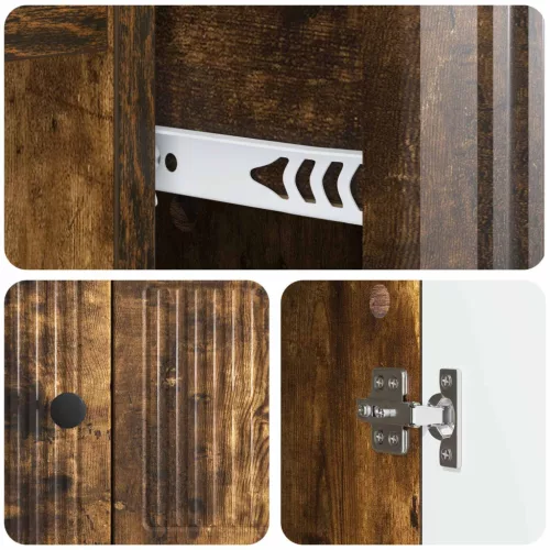  Széf fiókkal Füstös Tölgy 66 x 34,5 x 90 cm Szerelt Fa