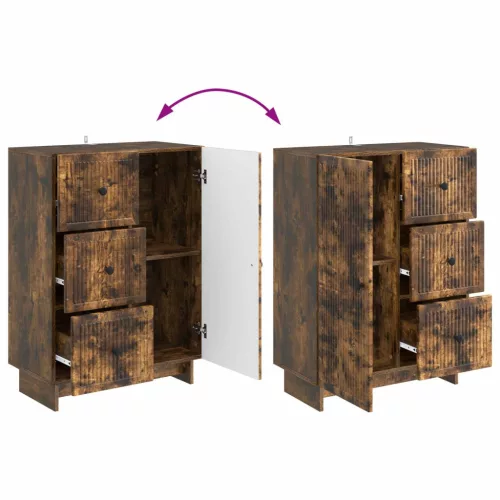  Széf fiókkal Füstös Tölgy 66 x 34,5 x 90 cm Szerelt Fa