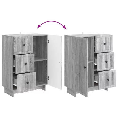  Széf fiókkal Szürke Sonoma 66 x 34,5 x 90 cm Szerelt Fa