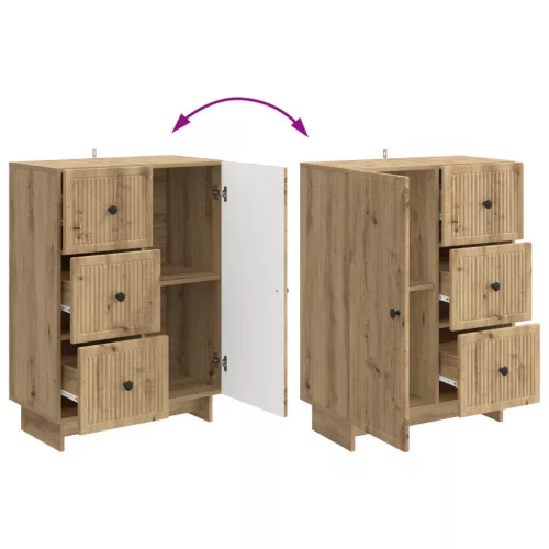  Széf fiókkal Kézműves Tölgy 66 x 34,5 x 90 cm Szerelt Fa