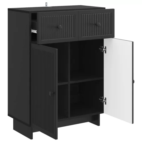  Széf fiókkal Fekete 66 x 34,5 x 90 cm Szerelt Fa