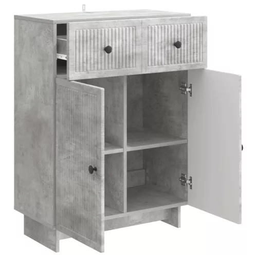  Széf fiókkal Betonszürke 66 x 34,5 x 90 cm Szerelt Fa