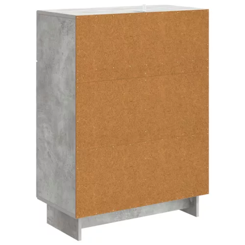  Széf fiókkal Betonszürke 66 x 34,5 x 90 cm Szerelt Fa