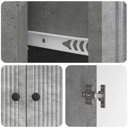  Széf fiókkal Betonszürke 66 x 34,5 x 90 cm Szerelt Fa