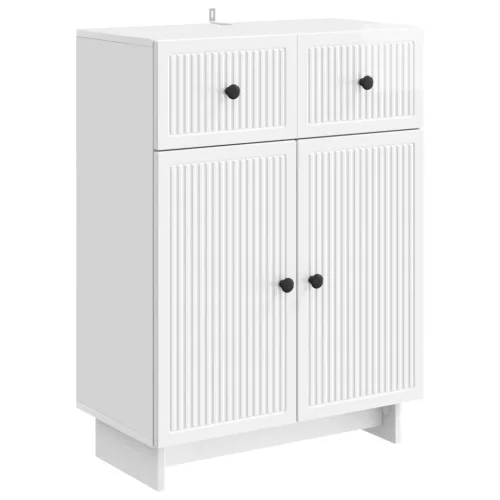  Széf fiókkal Magasfényű Fehér 66 x 34,5 x 90 cm Szerelt Fa