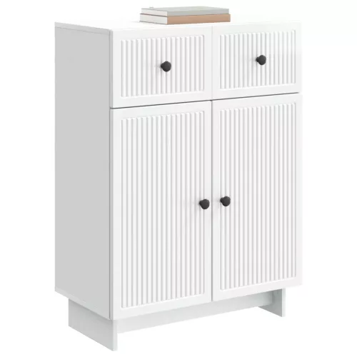  Széf fiókkal Magasfényű Fehér 66 x 34,5 x 90 cm Szerelt Fa