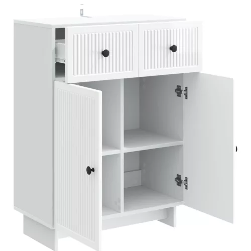  Széf fiókkal Magasfényű Fehér 66 x 34,5 x 90 cm Szerelt Fa