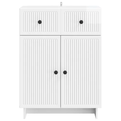  Széf fiókkal Magasfényű Fehér 66 x 34,5 x 90 cm Szerelt Fa