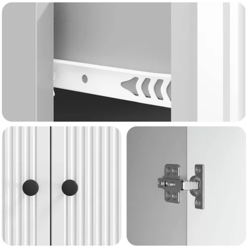  Széf fiókkal Magasfényű Fehér 66 x 34,5 x 90 cm Szerelt Fa