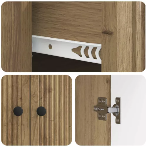  Széf fiókkal Kézműves Tölgy 66 x 34,5 x 90 cm Szerelt Fa