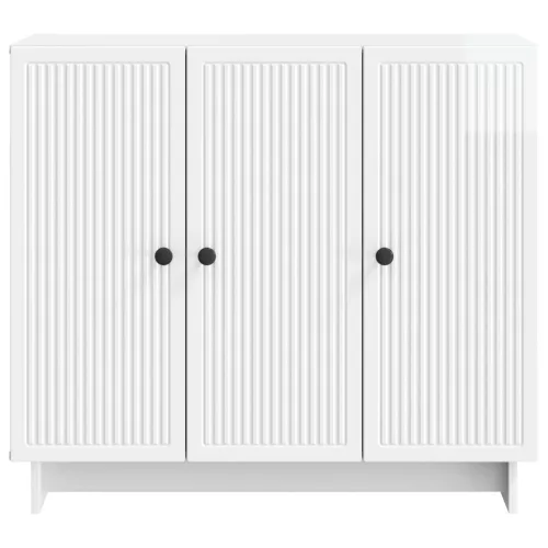  Széf Magasfényű Fehér 89 x 34,5 x 80 cm Szerelt Fa