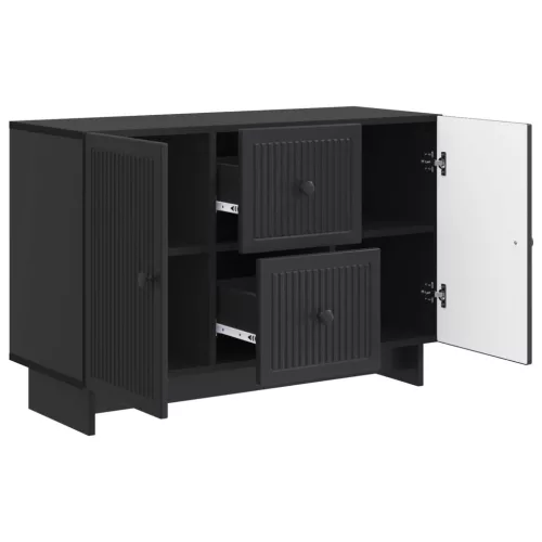  Széf fiókkal Fekete 89 x 34,5 x 60 cm Szerelt Fa