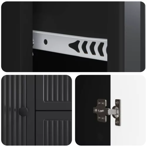  Széf fiókkal Fekete 89 x 34,5 x 60 cm Szerelt Fa