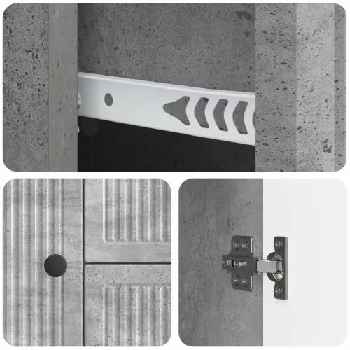  Széf fiókkal Betonszürke 89 x 34,5 x 60 cm Szerelt Fa