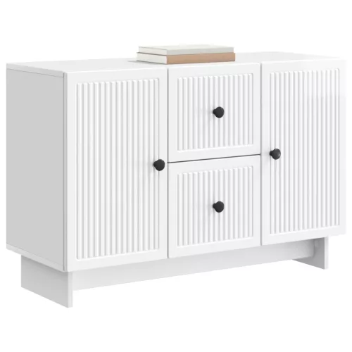  Széf fiókkal Magasfényű Fehér 89 x 34,5 x 60 cm Szerelt Fa