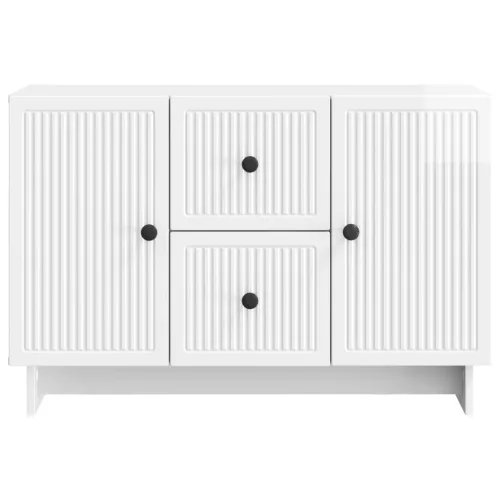  Széf fiókkal Magasfényű Fehér 89 x 34,5 x 60 cm Szerelt Fa