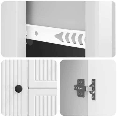  Széf fiókkal Magasfényű Fehér 89 x 34,5 x 60 cm Szerelt Fa