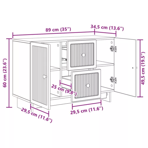  Széf fiókkal Füstös Tölgy 89 x 34,5 x 60 cm Szerelt Fa