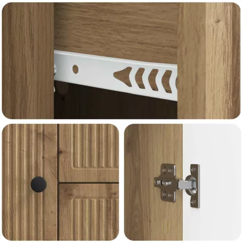  Széf fiókkal Kézműves Tölgy 89 x 34,5 x 60 cm Szerelt Fa