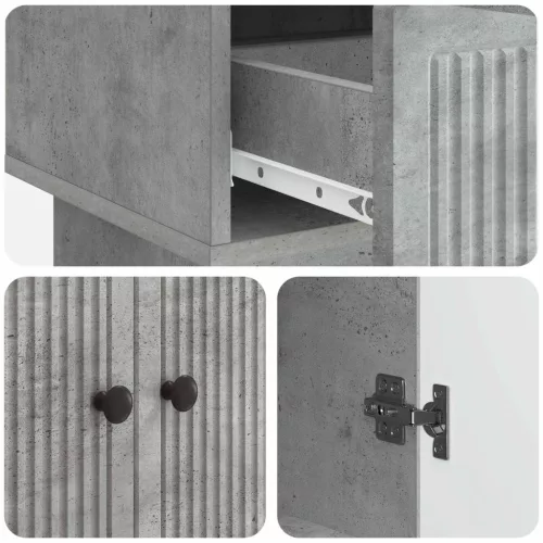  Széf Beton Szürke 66 x 34,5 x 95 cm Mérnöki fa