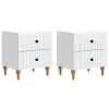  Éjjeliszekrény fiókkal 2 pcs Fehér 43 x 34,5 x 48 cm Szerelt Fa