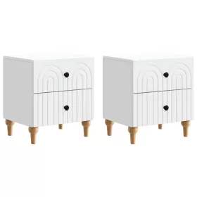    Éjjeliszekrény fiókkal 2 pcs Fehér 43 x 34,5 x 48 cm Szerelt Fa