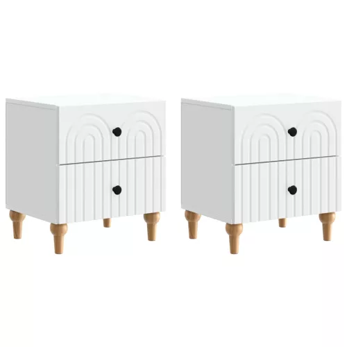  Éjjeliszekrény fiókkal 2 pcs Fehér 43 x 34,5 x 48 cm Szerelt Fa