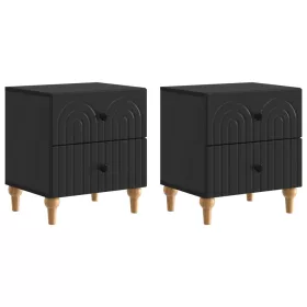  Éjjeliszekrény 2 pcs Fekete 43 x 34,5 x 48 cm Szerelt Fa