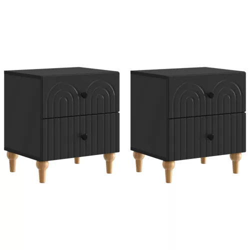  Éjjeliszekrény 2 pcs Fekete 43 x 34,5 x 48 cm Szerelt Fa