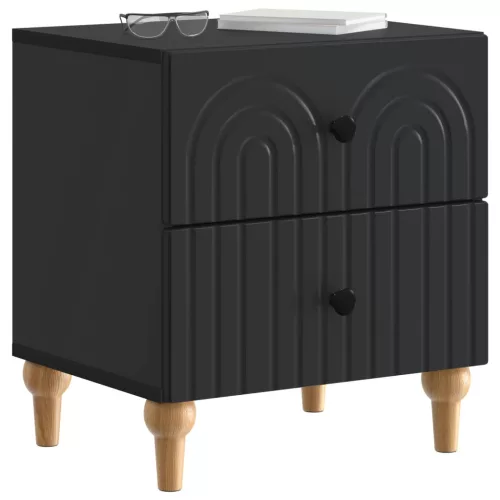  Éjjeliszekrény 2 pcs Fekete 43 x 34,5 x 48 cm Szerelt Fa