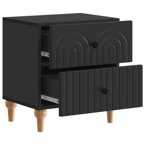  Éjjeliszekrény 2 pcs Fekete 43 x 34,5 x 48 cm Szerelt Fa
