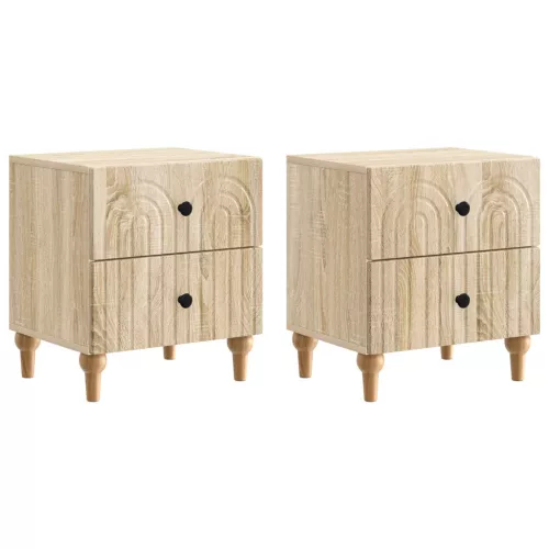  Éjjeliszekrény 2 pcs Sonoma Tölgy 43 x 34,5 x 48 cm Szerelt Fa