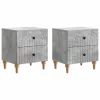  Éjjeliszekrény 2 pcs Betonszürke 43 x 34,5 x 48 cm Szerelt Fa