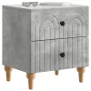  Éjjeliszekrény 2 pcs Betonszürke 43 x 34,5 x 48 cm Szerelt Fa