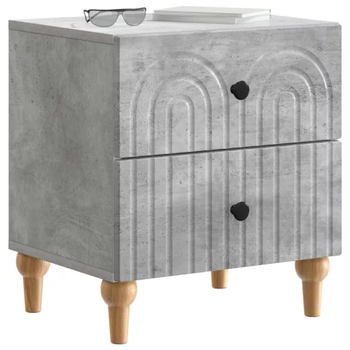  Éjjeliszekrény 2 pcs Betonszürke 43 x 34,5 x 48 cm Szerelt Fa