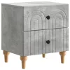  Éjjeliszekrény 2 pcs Betonszürke 43 x 34,5 x 48 cm Szerelt Fa