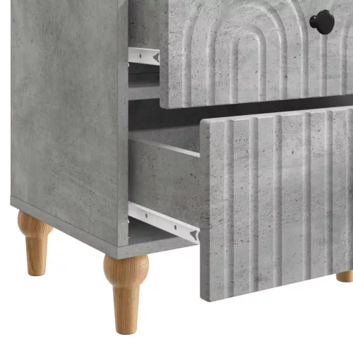  Éjjeliszekrény 2 pcs Betonszürke 43 x 34,5 x 48 cm Szerelt Fa