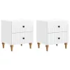 Éjjeliszekrény fiókkal 2 pcs Magasfényű Fehér 43 x 34,5 x 48 cm