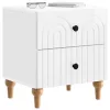  Éjjeliszekrény fiókkal 2 pcs Magasfényű Fehér 43 x 34,5 x 48 cm