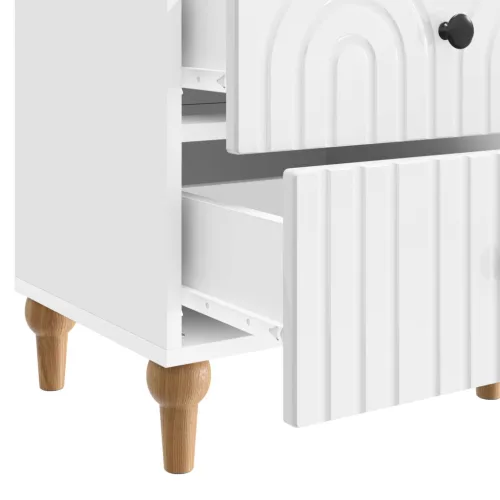  Éjjeliszekrény fiókkal 2 pcs Magasfényű Fehér 43 x 34,5 x 48 cm