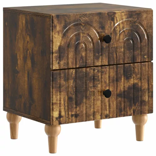  Éjjeliszekrény 2 pcs Füstös Tölgy 43 x 34,5 x 48 cm Szerelt Fa