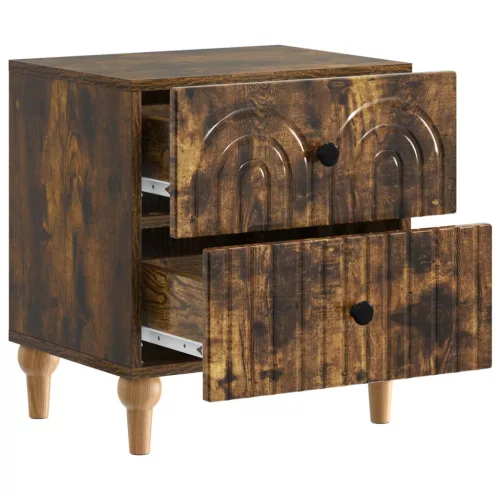  Éjjeliszekrény 2 pcs Füstös Tölgy 43 x 34,5 x 48 cm Szerelt Fa