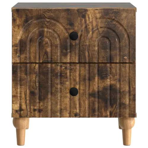  Éjjeliszekrény 2 pcs Füstös Tölgy 43 x 34,5 x 48 cm Szerelt Fa