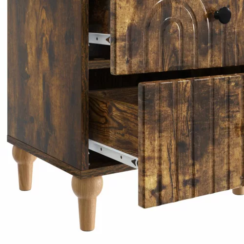  Éjjeliszekrény 2 pcs Füstös Tölgy 43 x 34,5 x 48 cm Szerelt Fa