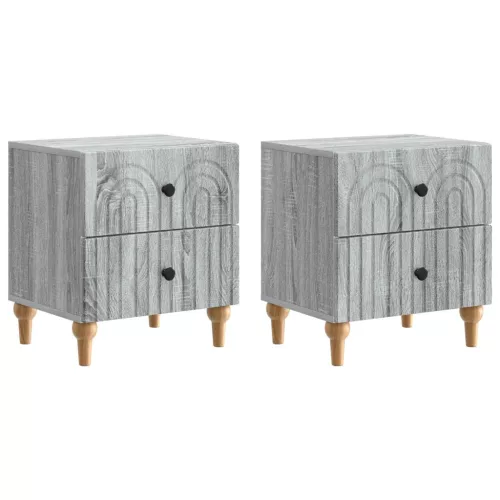  Éjjeliszekrény 2 pcs Szürke Sonoma 43 x 34,5 x 48 cm Szerelt Fa