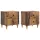  Éjjeliszekrény 2 pcs Antik Fa 43 x 34,5 x 48 cm Szerelt Fa